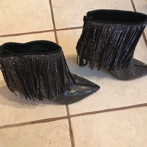 INC Concept Ismeria Fringe black Booties size 8